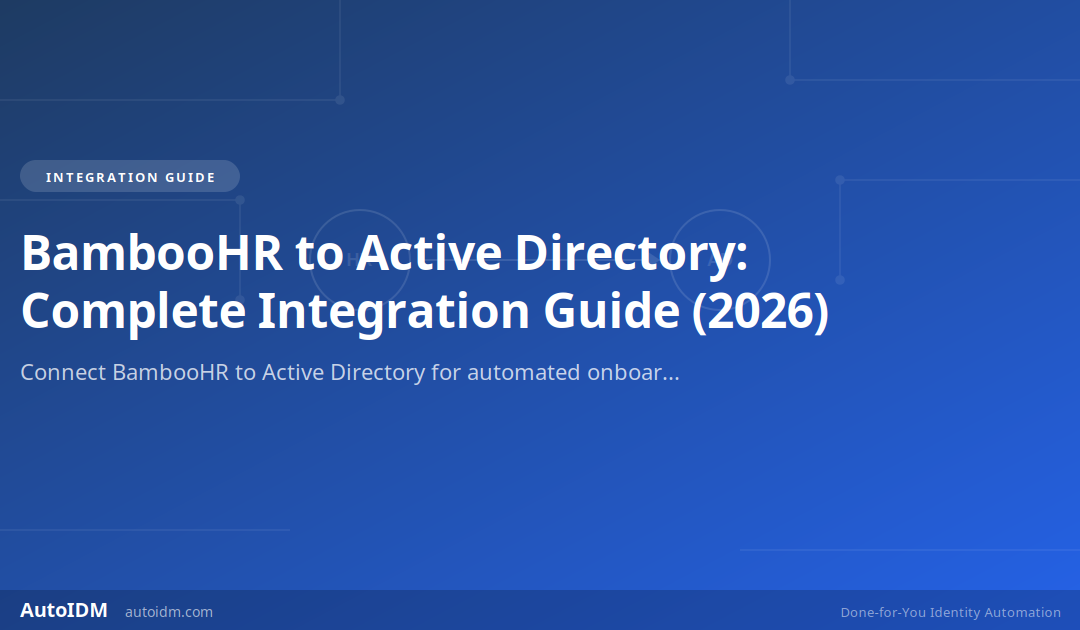 BambooHR to Active Directory – Free your team!